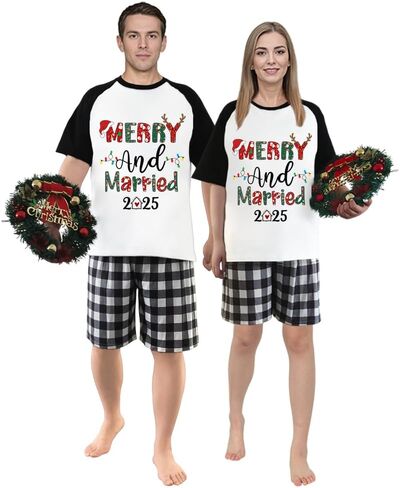 Short Top And Shorts Set Christmas Matching Pajamas Set in Saudi Arabia