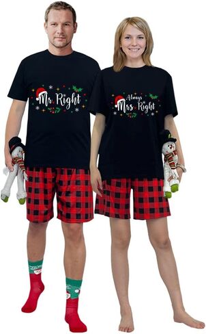 Short Top And Shorts Set Christmas Matching Pajamas Set in Saudi Arabia