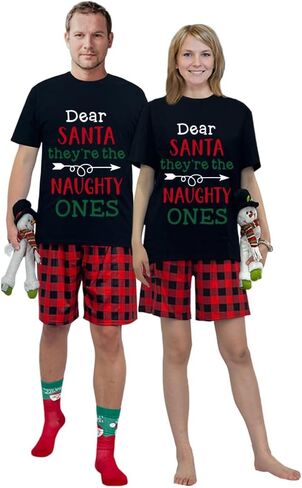 Short Top And Shorts Set Christmas Matching Pajamas Set in Saudi Arabia