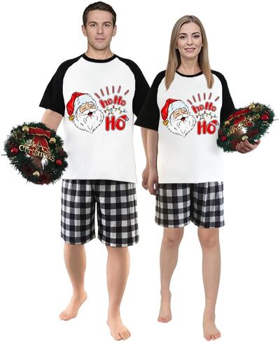 Short Top And Shorts Set Christmas Matching Pajamas Set in Saudi Arabia