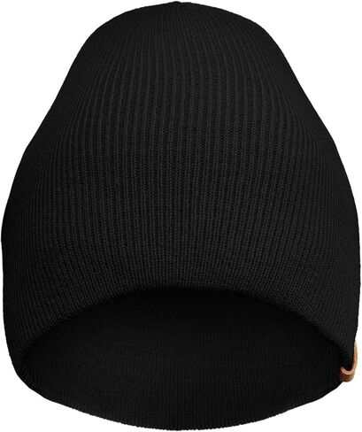 Timberland Men’s Ribbed Pull-On No Cuff Beanie - Soft Rib Knit Winter Hat, Stretch Fit, Warm Classic Look, Suede Logo Clip in Saudi Arabia