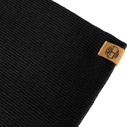 Timberland Men’s Ribbed Pull-On No Cuff Beanie - Soft Rib Knit Winter Hat, Stretch Fit, Warm Classic Look, Suede Logo Clip in Saudi Arabia