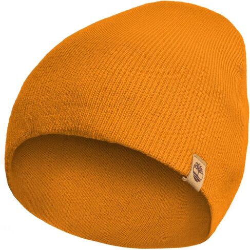Timberland Men’s Ribbed Pull-On No Cuff Beanie - Soft Rib Knit Winter Hat, Stretch Fit, Warm Classic Look, Suede Logo Clip in Saudi Arabia