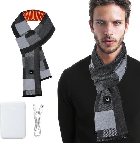 وشاح تسخين WIOR للنساء والرجال، وسادة حرارية للرقبة مع بطارية 5000 مللي أمبير في الساعة، 3 مستويات لتدفئة الرقبة USB وشاح تسخين كهربائي للرقبة لفافة الشتاء هدايا عيد الميلاد لتخفيف الألم والتزلج والمشي لمسافات طويلة in Kuwait