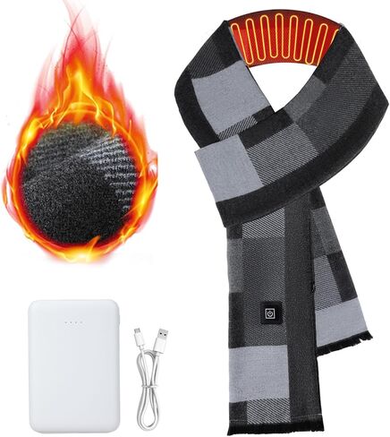 وشاح تسخين WIOR للنساء والرجال، وسادة حرارية للرقبة مع بطارية 5000 مللي أمبير في الساعة، 3 مستويات لتدفئة الرقبة USB وشاح تسخين كهربائي للرقبة لفافة الشتاء هدايا عيد الميلاد لتخفيف الألم والتزلج والمشي لمسافات طويلة in Kuwait