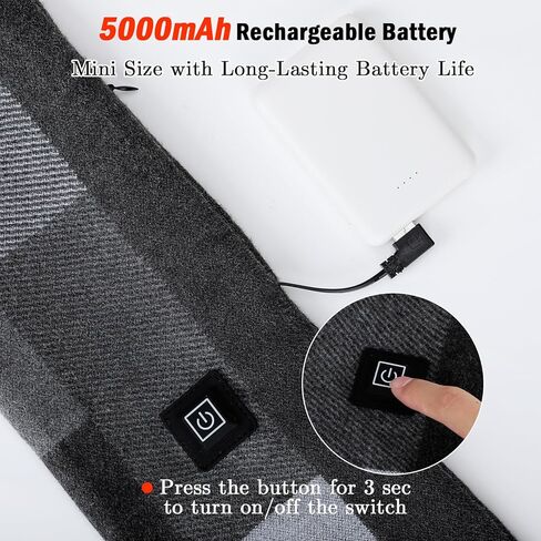 وشاح تسخين WIOR للنساء والرجال، وسادة حرارية للرقبة مع بطارية 5000 مللي أمبير في الساعة، 3 مستويات لتدفئة الرقبة USB وشاح تسخين كهربائي للرقبة لفافة الشتاء هدايا عيد الميلاد لتخفيف الألم والتزلج والمشي لمسافات طويلة in Kuwait