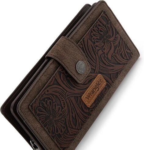 Montana West X Wrangler Large Womens Wallet Western Tooling Flower Wallets, Card Cases & Money Organizers Bifold Card Cash Phone Wallet Ladies Female Travel Clutch Wallets with RFID Lining in Saudi Arabia