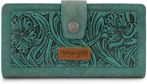 Montana West X Wrangler Large Womens Wallet Western Tooling Flower Wallets, Card Cases & Money Organizers Bifold Card Cash Phone Wallet Ladies Female Travel Clutch Wallets with RFID Lining in Saudi Arabia