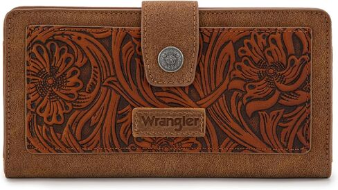 Montana West X Wrangler Large Womens Wallet Western Tooling Flower Wallets, Card Cases & Money Organizers Bifold Card Cash Phone Wallet Ladies Female Travel Clutch Wallets with RFID Lining in Saudi Arabia