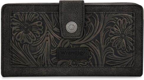 Montana West X Wrangler Large Womens Wallet Western Tooling Flower Wallets, Card Cases & Money Organizers Bifold Card Cash Phone Wallet Ladies Female Travel Clutch Wallets with RFID Lining in Saudi Arabia