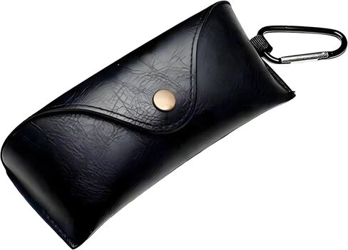 حافظة نظارات Rayjee المحمولة من جلد البولي يوريثان مع مشبك حلقة تسلق، حامل نظارات شمسية ذو هيكل ناعم مع بطانة من الجلد السويدي، حافظة واقية لنظارات السفر الرجعية للرجال والنساء in Kuwait