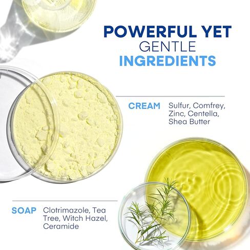 مجموعة علاج التهاب الحشفة للرجال من هيرمون: كريم مهدئ 2 أونصة وصابون تنظيف كلوتريمازول 1% 4 أونصة - يساعد على تخفيف الاحمرار والحكة والتهيج - رعاية لطيفة للمناطق الحساسة in Kuwait