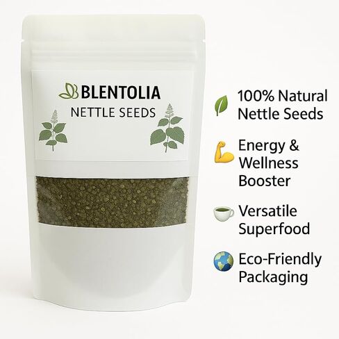 Blentolia Nettle Seeds – 100% Natural & Raw – Supports Energy, Detox & Wellness – Herbal Superfood for Smoothies, Teas, Salads – 250g Resealable Bag (2 Pack) in Saudi Arabia