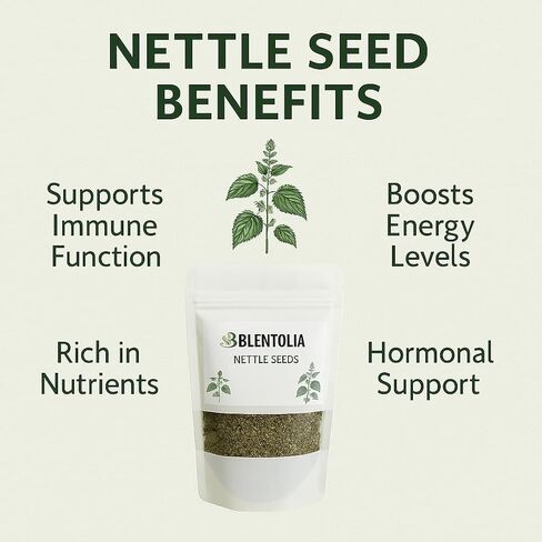 Blentolia Nettle Seeds – 100% Natural & Raw – Supports Energy, Detox & Wellness – Herbal Superfood for Smoothies, Teas, Salads – 250g Resealable Bag (2 Pack) in Saudi Arabia