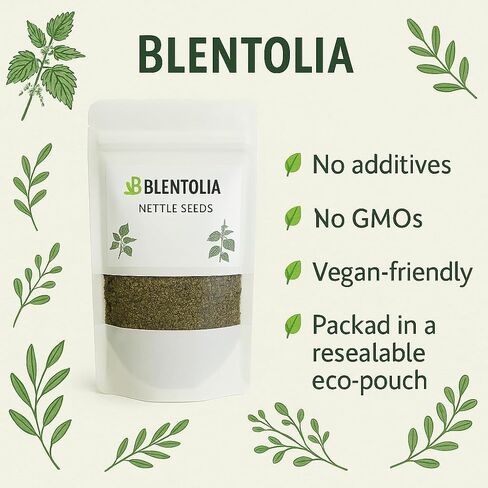 Blentolia Nettle Seeds – 100% Natural & Raw – Supports Energy, Detox & Wellness – Herbal Superfood for Smoothies, Teas, Salads – 250g Resealable Bag (2 Pack) in Saudi Arabia