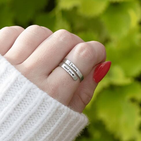 أنا F♡cking Need You Ring من Hope Rings - 304 حلقات من الفولاذ المقاوم للصدأ لها - أزواج قابلة للتعديل مع صندوق هدايا وبطاقة رسالة - مجوهرات خالية من التشويه - هدية رومانسية لصديقتك أو صديقها in Kuwait