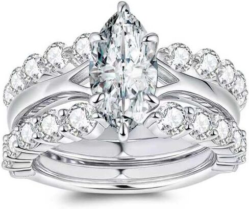 Ladies' Ring -2CT Moissanite Ring, Heart shaped Design - Comes with GRA Certificate, S925 Pure Silver+18K Platinum Plating, D+VVS1 Clarity, Plasma Cutting, Suitable for: Date/Birthday/Wedding/Party in Saudi Arabia