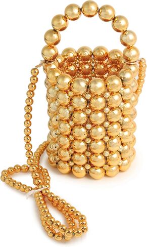 Multicolor Hand Beaded Handheld Crossbody Women's Evening Bag Bucket Bag in Kuwait