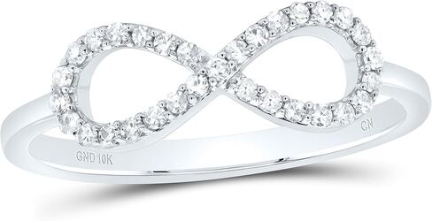 Jewels By Lux 10kt White Gold 1/6 Cttw Diamond Fashion Infinity Wedding Engagement Anniversary Ring, Women Size: 5-9 in Saudi Arabia