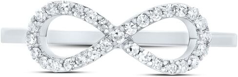 Jewels By Lux 10kt White Gold 1/6 Cttw Diamond Fashion Infinity Wedding Engagement Anniversary Ring, Women Size: 5-9 in Saudi Arabia