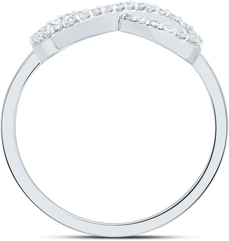 Jewels By Lux 10kt White Gold 1/6 Cttw Diamond Fashion Infinity Wedding Engagement Anniversary Ring, Women Size: 5-9 in Saudi Arabia