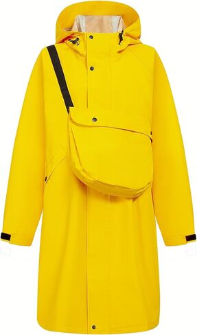 PITINAN Rain Coats For Women Waterproof Rain Jacket Hooded With Convertible Bag Windbreaker Trench Coat S-XXL in Saudi Arabia