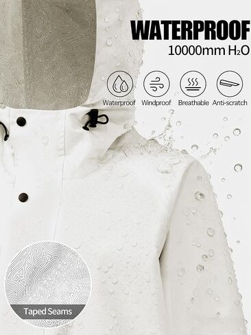 PITINAN Rain Coats For Women Waterproof Rain Jacket Hooded With Convertible Bag Windbreaker Trench Coat S-XXL in Saudi Arabia
