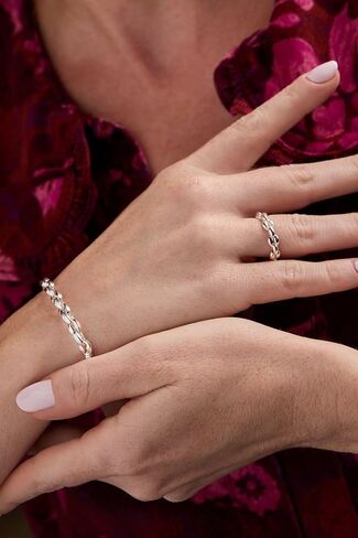 سوار سلسلة منتفخة من Alex and Ani، فضي لامع in Kuwait