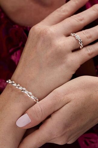سوار سلسلة منتفخة من Alex and Ani، فضي لامع in Kuwait