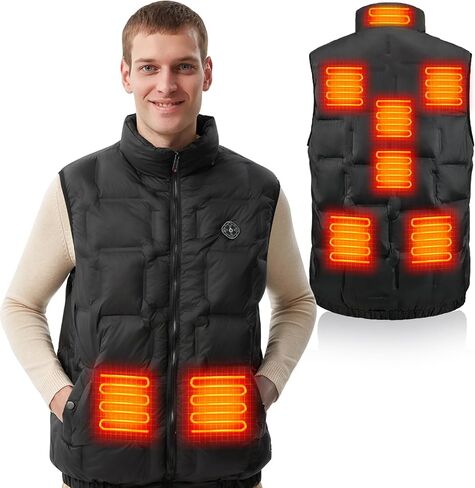 Heated Vest for Men, Electric Heating Sleeveless Jacket, Thermal Winter Rechargeable Coat, Battery Not Included in Saudi Arabia