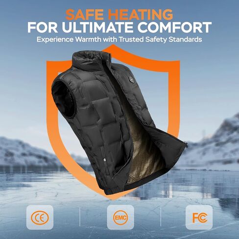 Heated Vest for Men, Electric Heating Sleeveless Jacket, Thermal Winter Rechargeable Coat, Battery Not Included in Saudi Arabia