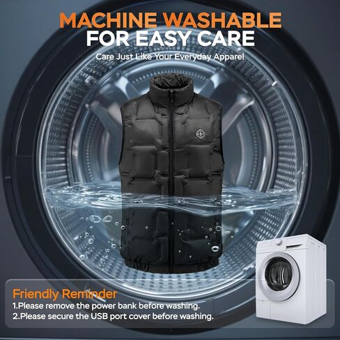 Heated Vest for Men, Electric Heating Sleeveless Jacket, Thermal Winter Rechargeable Coat, Battery Not Included in Saudi Arabia
