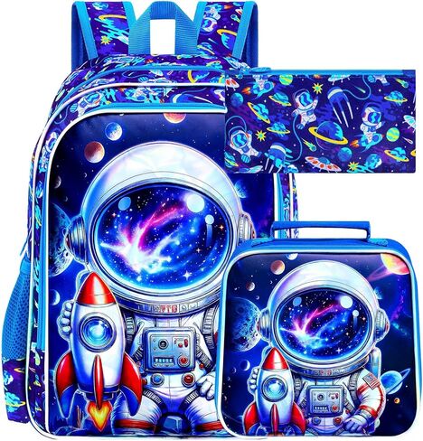 gxtvo 3PCS Spider Backpack for Boys, 16" Kids Bookbag with Lunch Box, Water Resistant Elementary Preschool Toddler School Bag in Kuwait