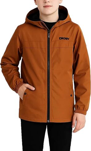 DKNY Boys Fleece Jacket - Weather Resistant Cozy Lightweight Jacket - Polar Fleece Lined Zip Up Hooded Jacket for Boys in Kuwait