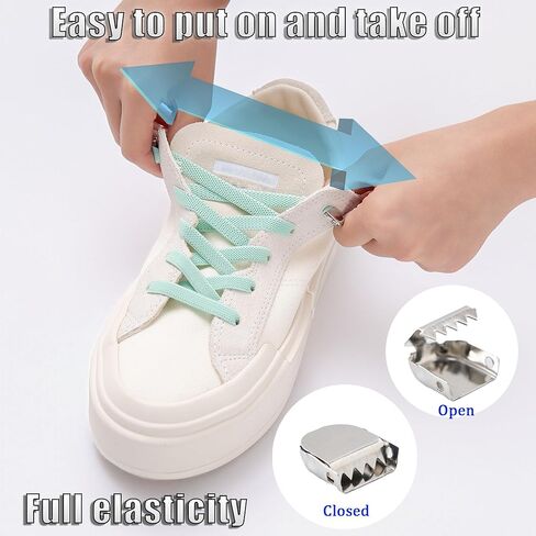 Elastic No Tie Shoe Laces for Kids and Adults Sneakers, Stretch Flat Tieless Shoelaces in Saudi Arabia