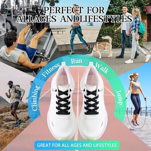 Elastic No Tie Shoe Laces for Kids and Adults Sneakers, Stretch Flat Tieless Shoelaces in Saudi Arabia