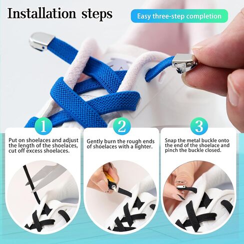Elastic No Tie Shoe Laces for Kids and Adults Sneakers, Stretch Flat Tieless Shoelaces in Saudi Arabia