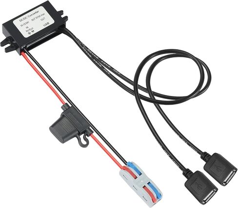 DC to DC 10V-90V to 5V USB AF Step Down Adapter 12V 24V 36V 48V 60V 72V 84V to 5V 3A Power Converter Regulator with USB AF 34 CM Cable for CNC Switch Photovoltaic Panel, etc in Kuwait