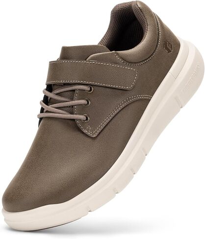 FitVille Diabetic Shoes for Men Wide Width, Leather Oxford Dress Shoes Extra Wide Walking Shoes Hook and Loop Orthopedic Sneakers for Edema and Swollen Feet in Saudi Arabia