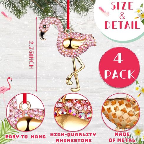 Sinmoe 4 Pcs Elephant Christmas Ornament Sisterhood Elephant Ornament for Women Tribe Hanging Crystal Christmas Tree Decorations Friendship Ornaments Elephant Gifts with Red Ribbon for Xmas Party in Saudi Arabia