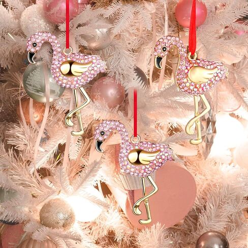 Sinmoe 4 Pcs Elephant Christmas Ornament Sisterhood Elephant Ornament for Women Tribe Hanging Crystal Christmas Tree Decorations Friendship Ornaments Elephant Gifts with Red Ribbon for Xmas Party in Saudi Arabia