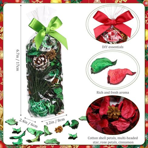 Nuanchu 6 Pcs Christmas Potpourri Bags Cinnamon Apple Pine Scented Dried Flowers Scented Bowl Filler Winter Holiday Decorative Bowl Vase Filler for Xmas Gift Home Fragrance Sachet in Saudi Arabia