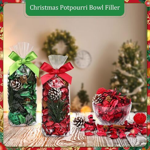 Nuanchu 6 Pcs Christmas Potpourri Bags Cinnamon Apple Pine Scented Dried Flowers Scented Bowl Filler Winter Holiday Decorative Bowl Vase Filler for Xmas Gift Home Fragrance Sachet in Saudi Arabia