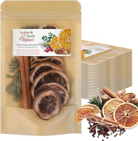 Vesici 24 Pcs Christmas Potpourri Bags with Label for Package of Stove Top Simmer Christmas Home Scent Use with Glass Saucepan Stove-top Steamer Pot for Home Xmas Party Gift Decor in Saudi Arabia