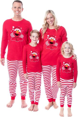Sesame Street Unisex Family Christmas Santa Elmo Sleep Pajama Set in Saudi Arabia