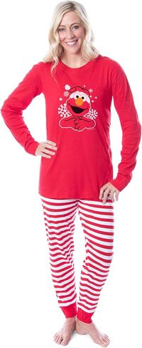 Sesame Street Unisex Family Christmas Santa Elmo Sleep Pajama Set in Saudi Arabia
