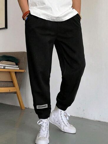 1 Piece Boys' Teenage Stylish Daily Commute Casual Athletic Fleece-Lined Jogger Pants, Spring, Autumn， Winter in Saudi Arabia