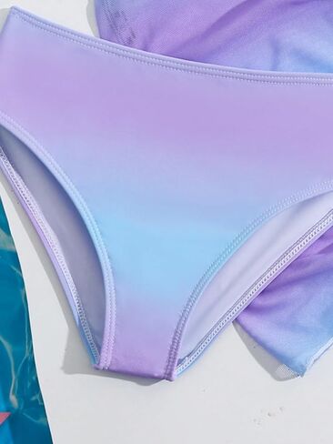 WDIRARA Toddler Girl's 3 Piece Swimsuit Set Halter Triangle Bikini Ombre Bathing Suits Swimwear with Cover Ups in Saudi Arabia