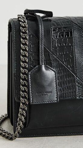 What Goes Around Comes Around Women's Pre-Loved YSL Black Embossed Sunset Bag Medium in Saudi Arabia