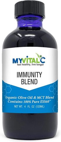 MyVitalC Immunity Blend in Organic Extra Virgin Olive Oil & MCT Blend Supplement 120 ML - Pure ESS60 for Nootropic - Focus - Sleep - Antioxidant - Energy - Longevity & Immunity in Saudi Arabia
